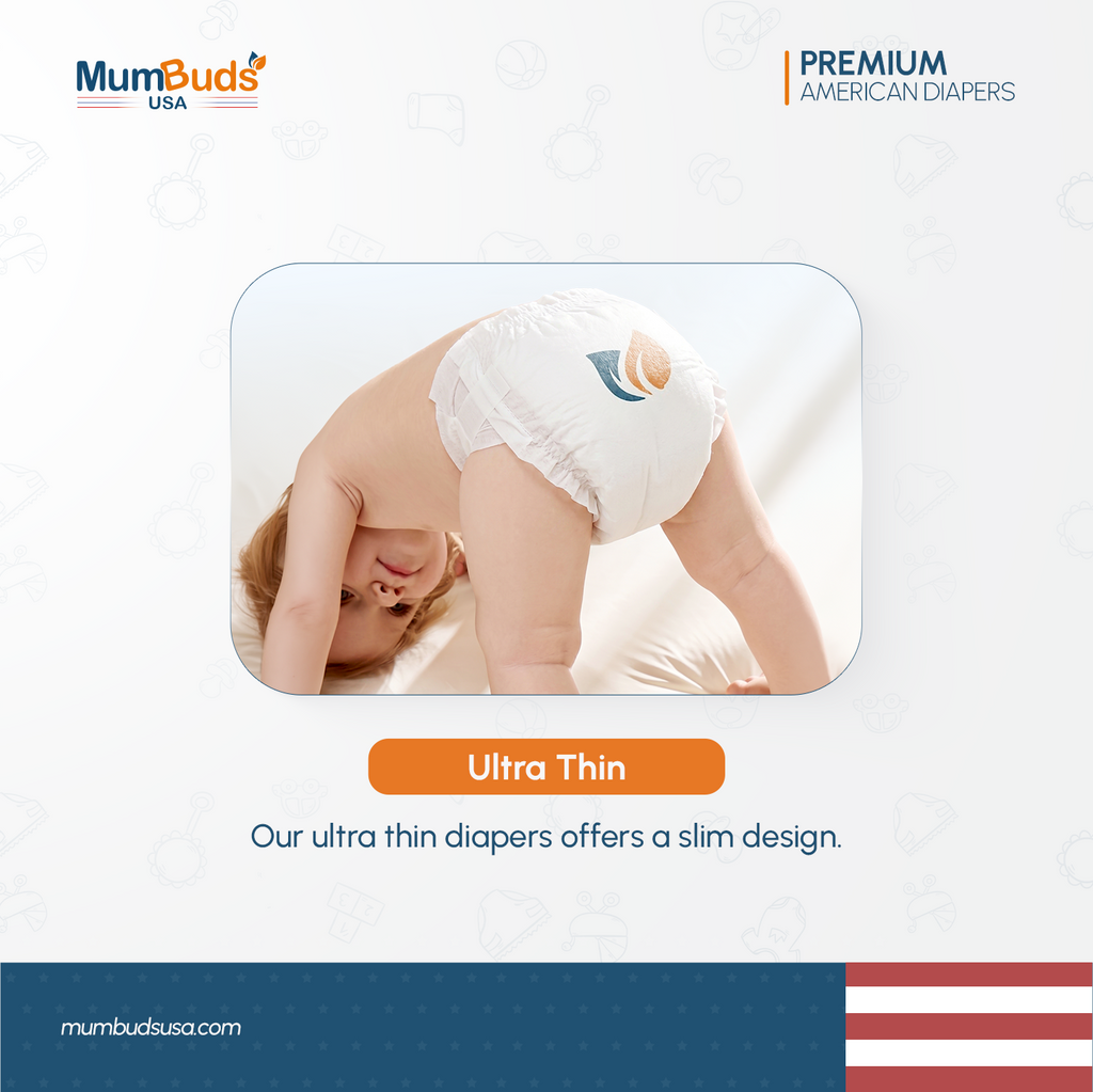 MumBuds USA ZIPLOCK PACK Ultrathin Baby Diapers Size-1 NewBorn (2–5kg) – 22 pcs Tape Style