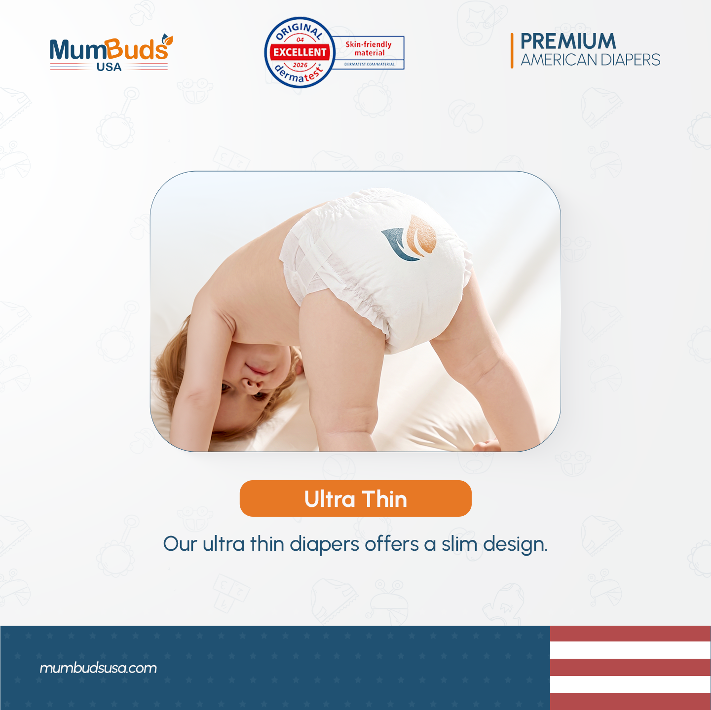 MumBuds USA ZIPLOCK PACK Ultrathin Baby Diapers Size-4 Large (9–14 kg) – 38 pcs Tape Style