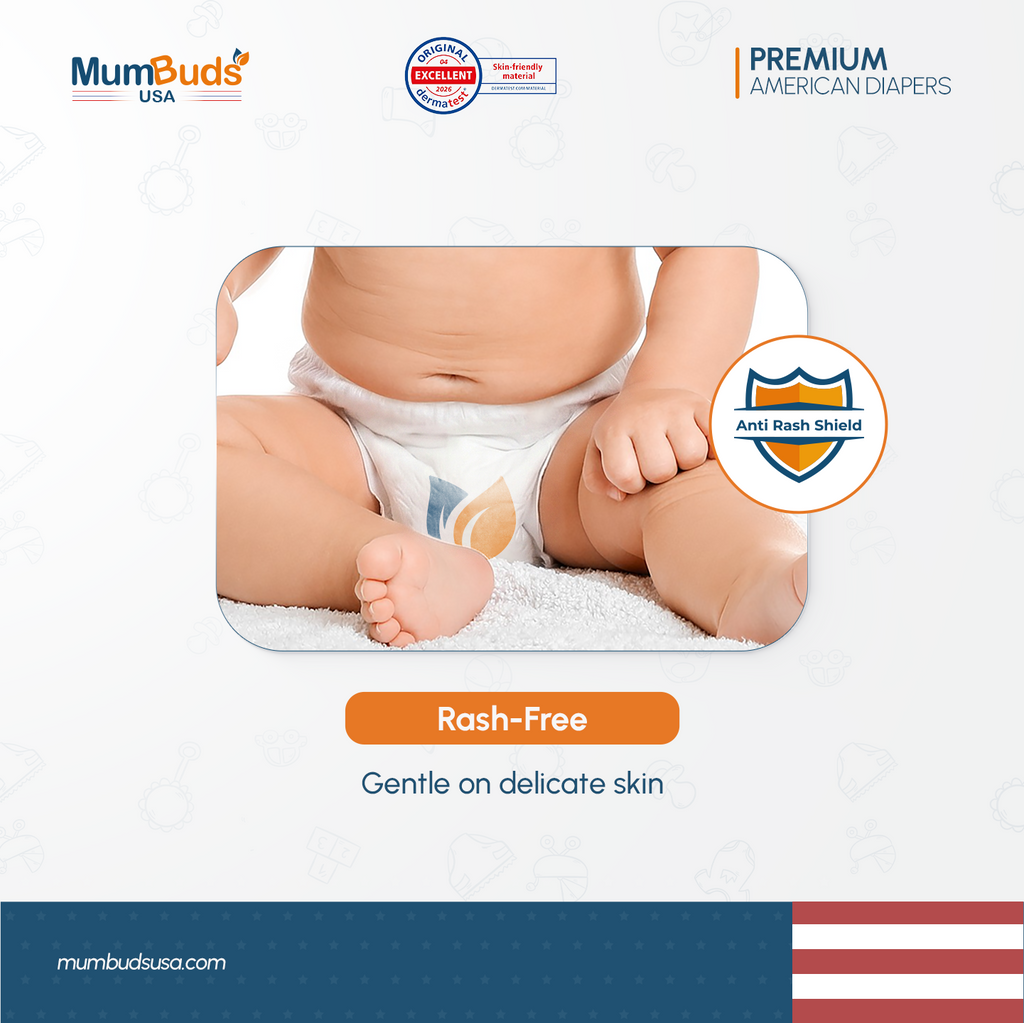 MumBuds USA ZIPLOCK PACK Ultrathin Baby Diapers Size-3 Medium (7-12kg) – 40 pcs Pant Style