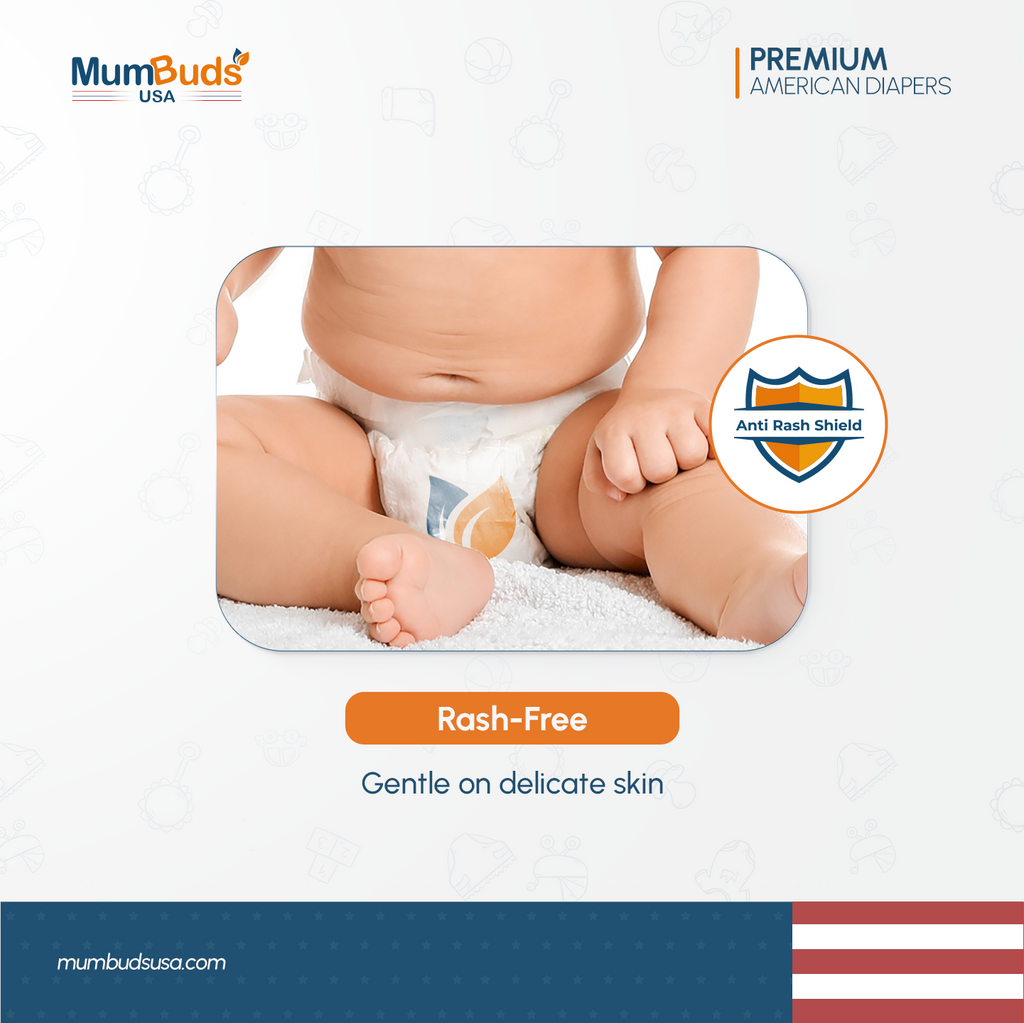 MumBuds USA ZIPLOCK PACK Ultrathin Baby Diapers Size-3 Medium (7–12 kg) – 40 pcs Tape Style
