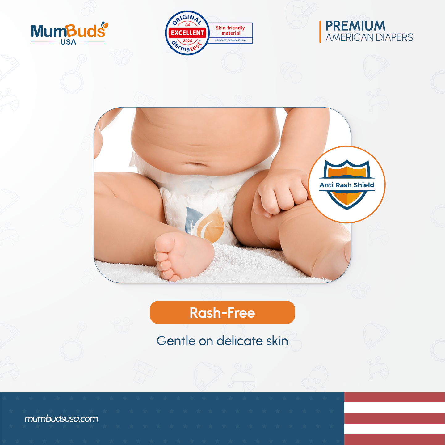 MumBuds USA ZIPLOCK PACK Ultrathin Baby Diapers Size-4 Large (9–14 kg) – 38 pcs Tape Style