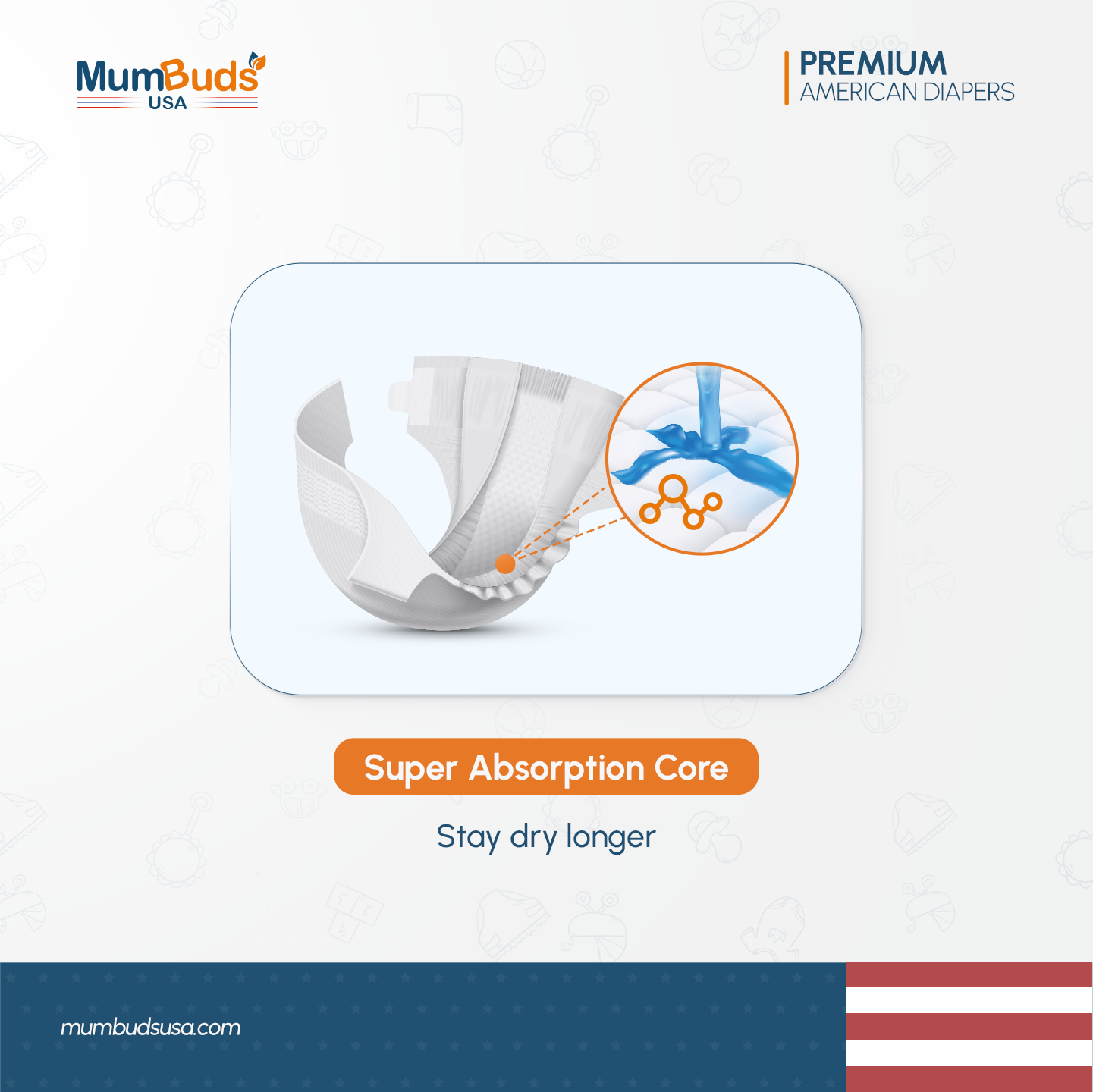 MumBuds USA ZIPLOCK PACK Ultrathin Baby Diapers Size-2 Small (4–8kg) – 42 pcs Tape Style